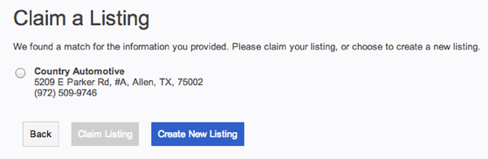 Claim list