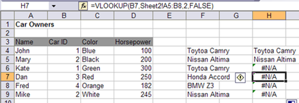 Google sheets vlookup