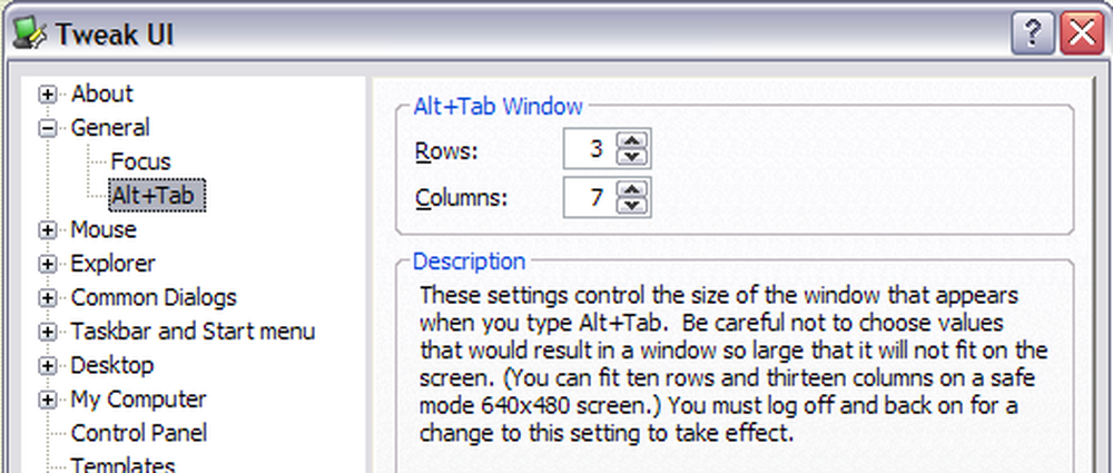 Tweak ui. Alt Tab.
