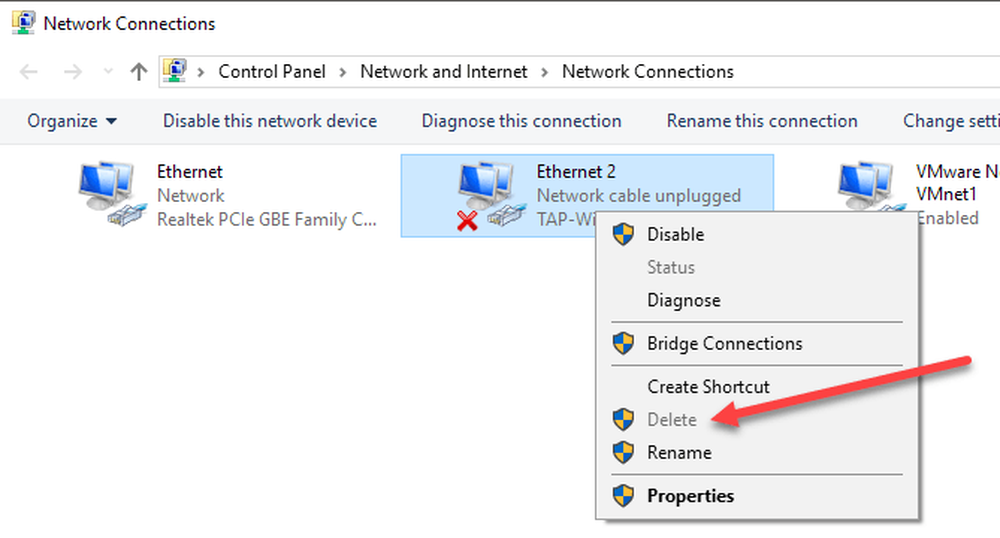 Tap Windows Adapter V9 Network Cable Unplugged