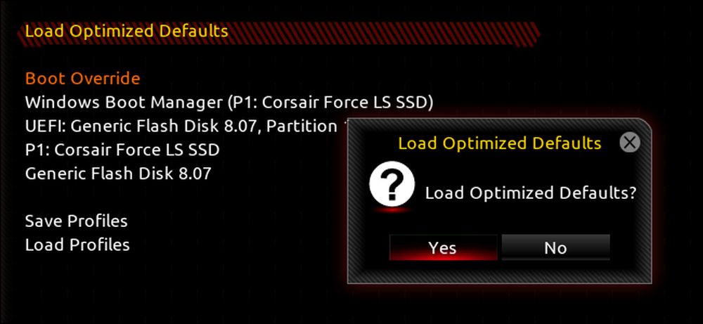 Load optimized. Load optimized defaults.