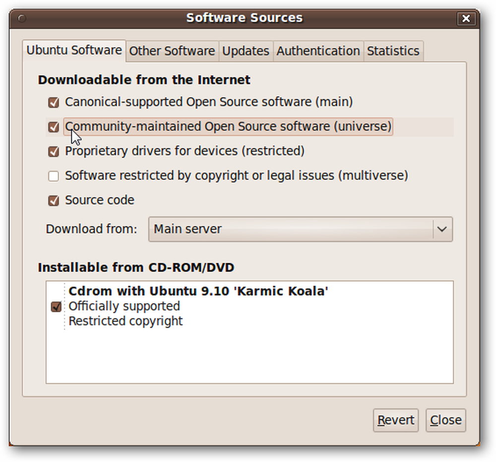 Download from. Ubuntu software source