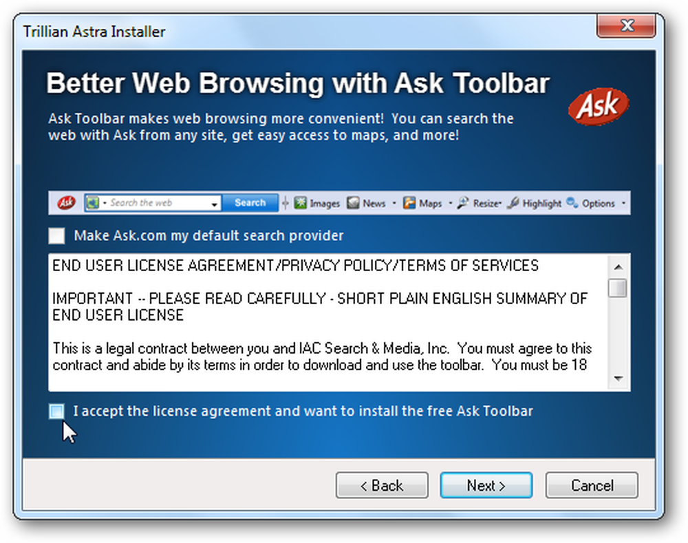 Better installer. Trillian.
