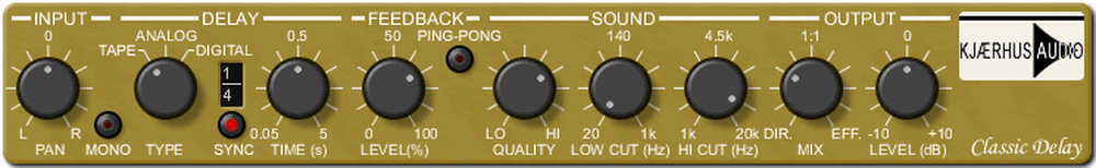 Output sound. Дилэй. Delay Sound. Kjaerhus.Audio.Spectra.v1. Analog Tape.