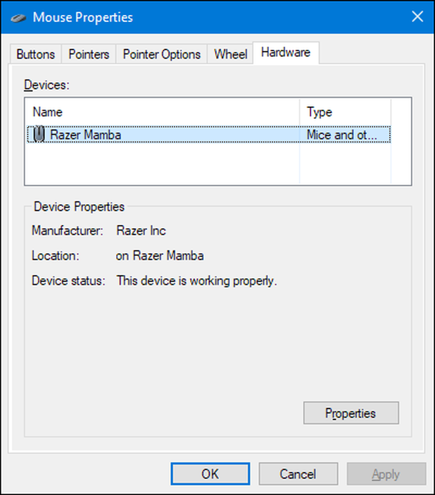 Mice connection. Device properties