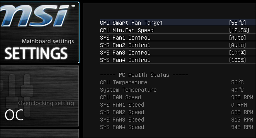 Set fan speed. CPU Fan setting. CPU Fan Control. BIOS Smart Fan target. CPU Smart Fan Control.
