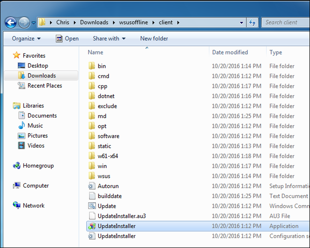Windows load function. WSUS offline update.