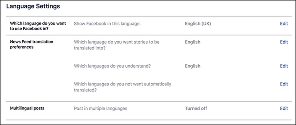 Язык facebook