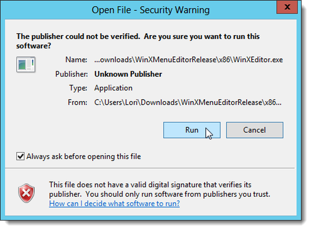 Security warning