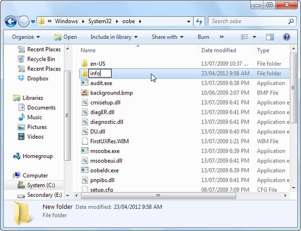 System folder