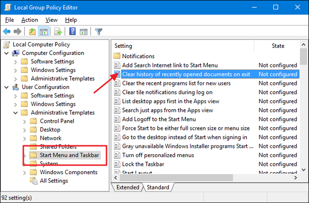 Settings list. Computer configuration Administrative Templates. Local Extension settings. Local Extension settings list Wallets. Clear History txt.