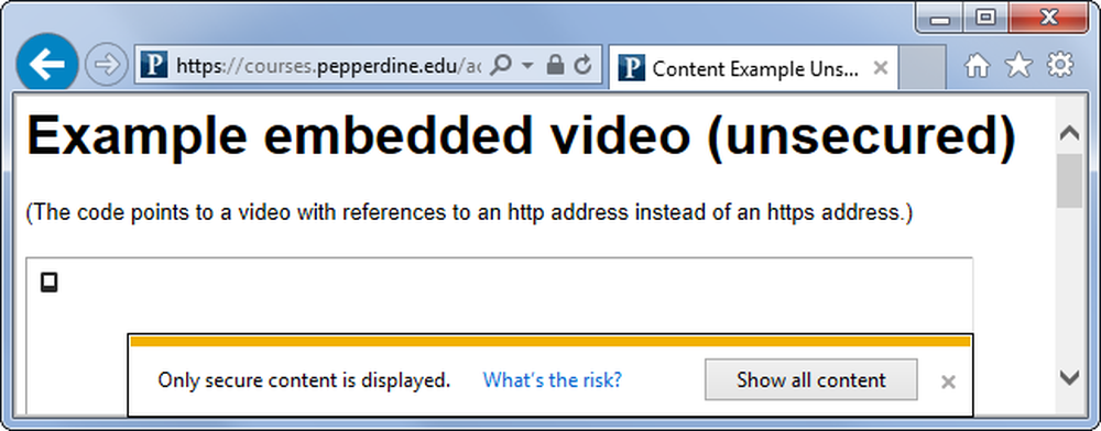 Content warning сохранения. Embedded Video