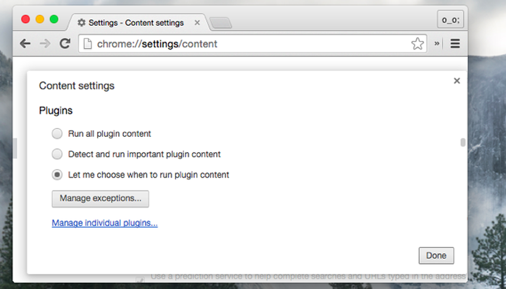 Setting content