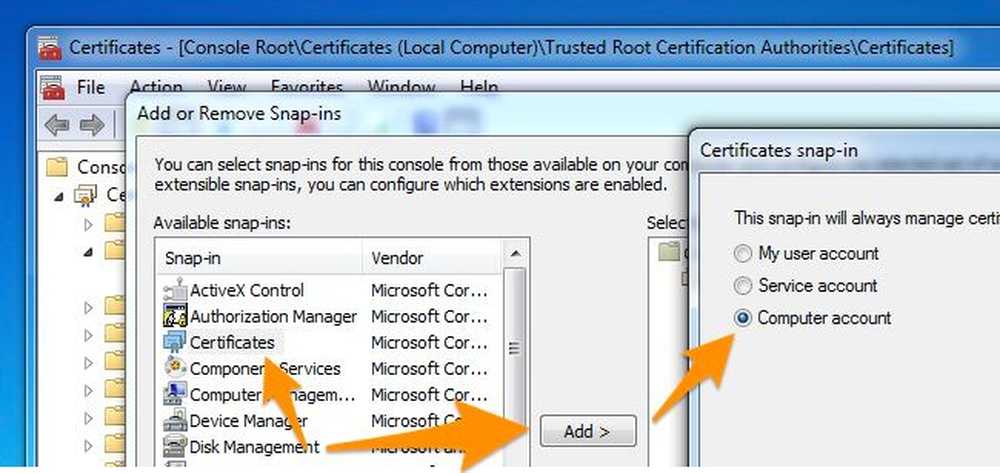 Запустите консоль Certificate Authority. Trusted root Certification Authorities. Окна консоли в процессах Chrome.