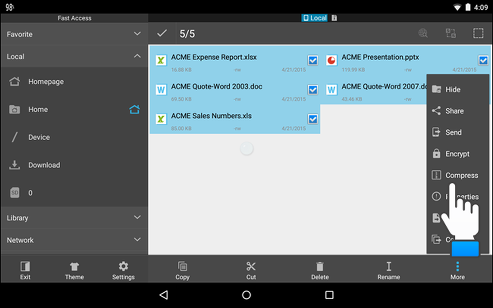 Abrir zip android