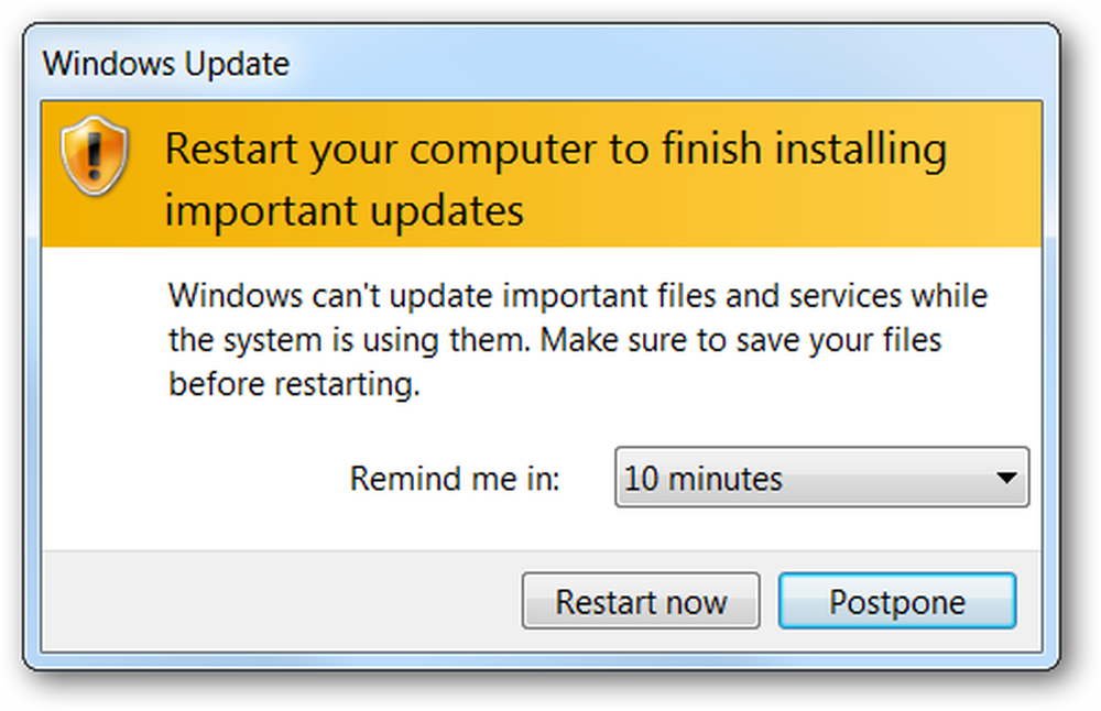 Start dialog. Windows update. Simple auto restart.