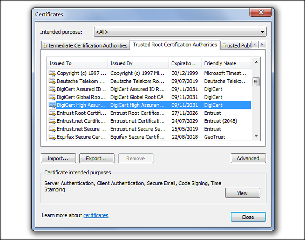 Microsoft root certificate authority