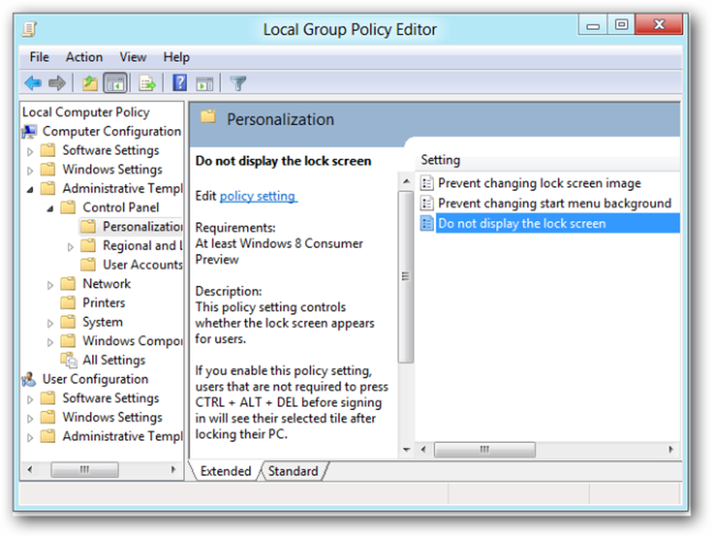 Temp admin. Local Group Policy Editor. Extend Screen.