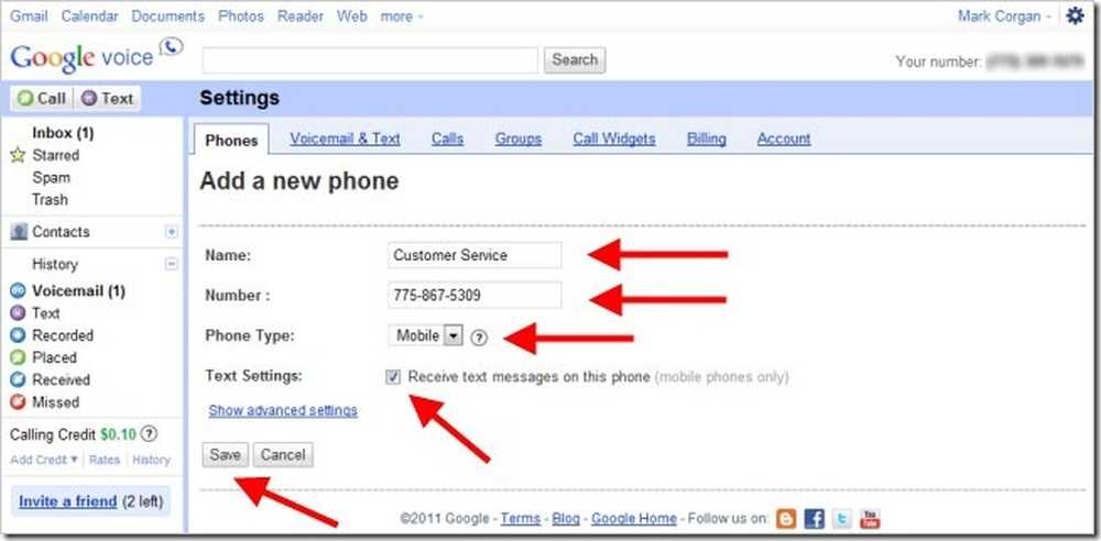 Звонок Google Voice. Google call