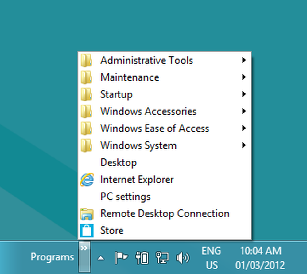 Admin program menu.