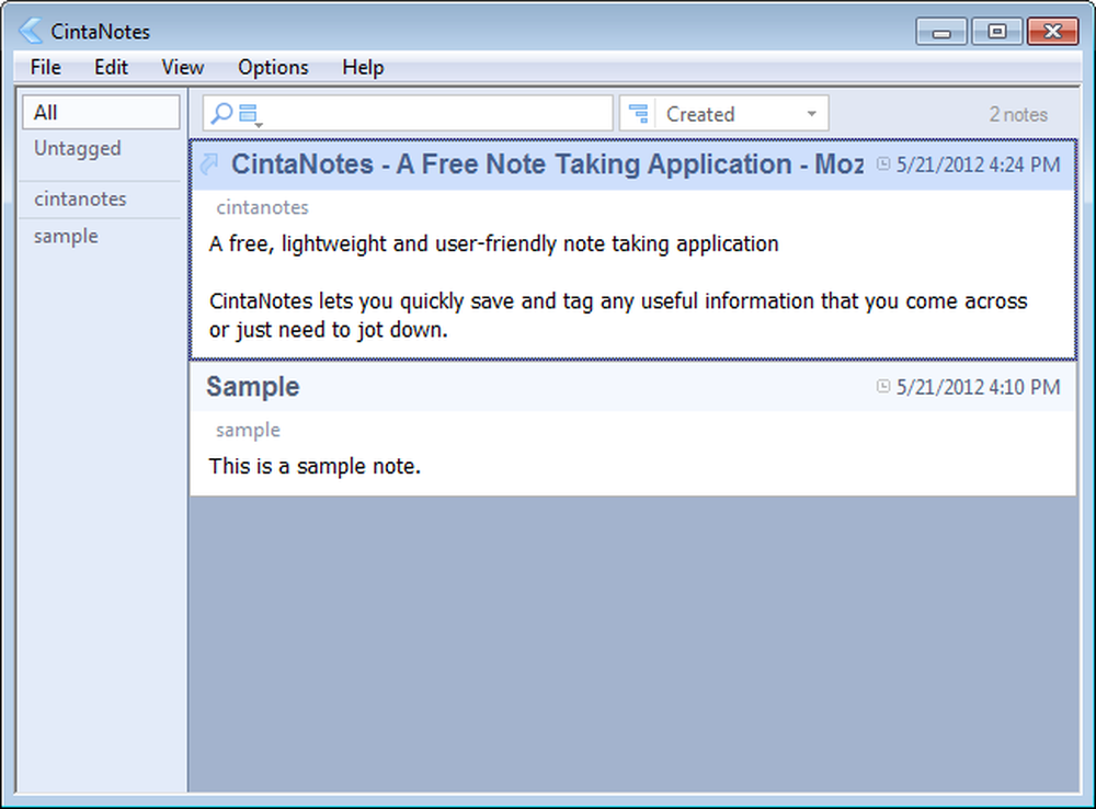 Notes editor. CINTANOTES.
