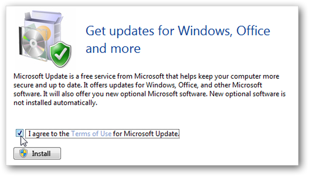 Microsoft update. Mail from Microsoft update