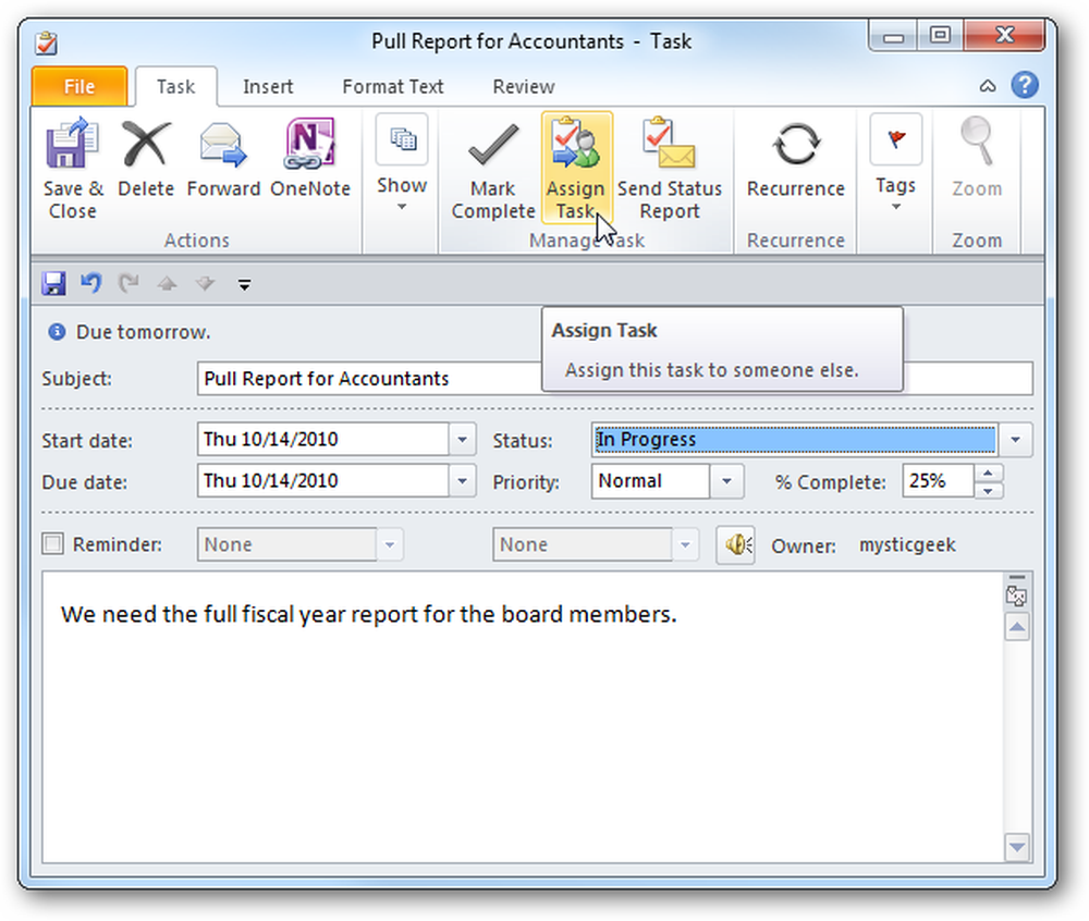Напоминание о совещании в Outlook