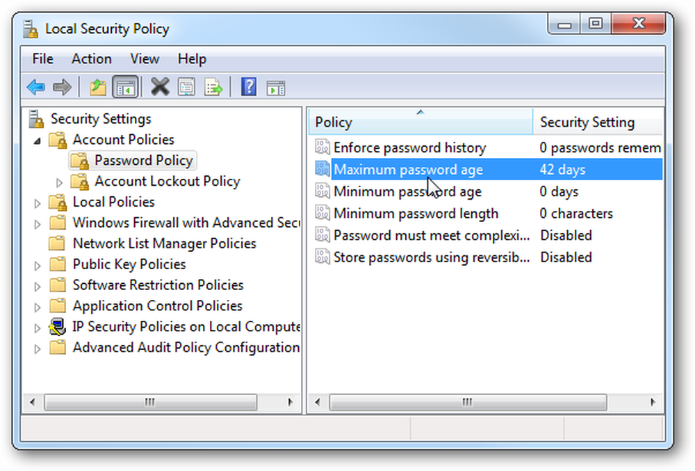 Password policy. Advanced Audit Policy configuration. Local Policy. Password age.