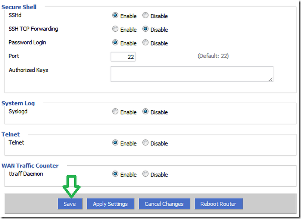 Forwarding enabled